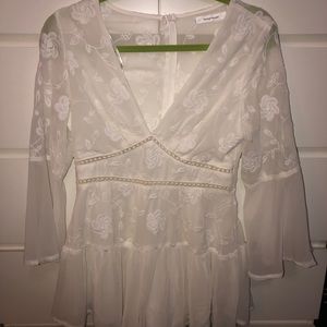 Detailed long sleeve romper